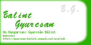 balint gyurcsan business card